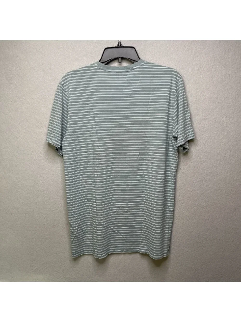 The North Face Mens M Striped Terrain Henley T-Shirt Cotton Blend Sage Green